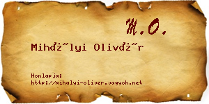 Mihályi Olivér névjegykártya