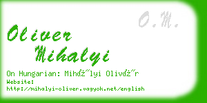 oliver mihalyi business card